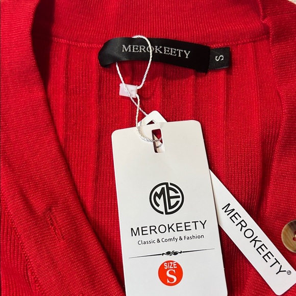 Vibrant Red V-Neck Women's Sweater - Picture 5 of 10